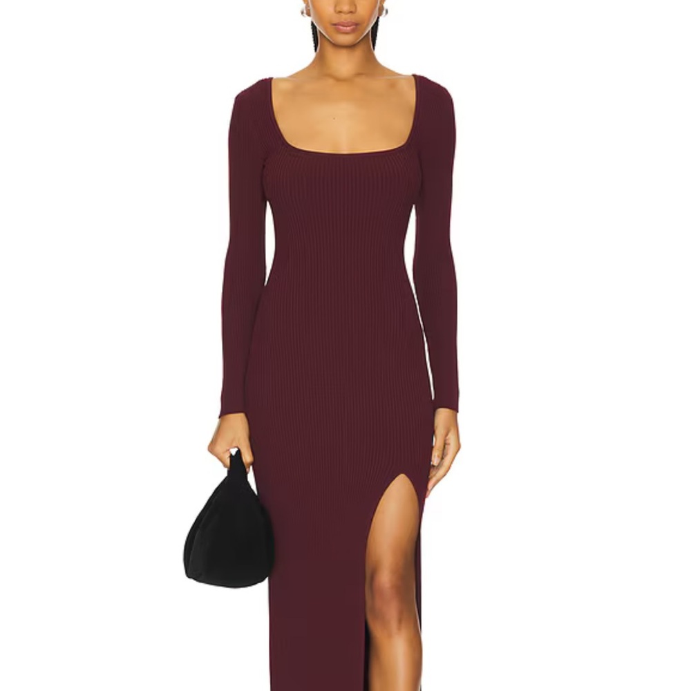 Virgo Maxi Dress in Oxblood002
Good American